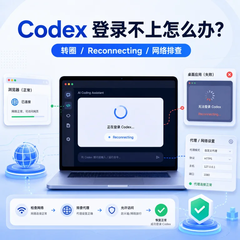 Codex登录不上、一直转圈怎么办？解决方法大全