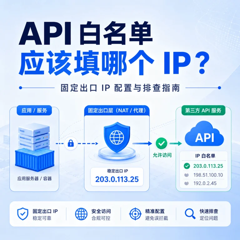 固定出口IP怎么配置API白名单？从出口验证到切换上线